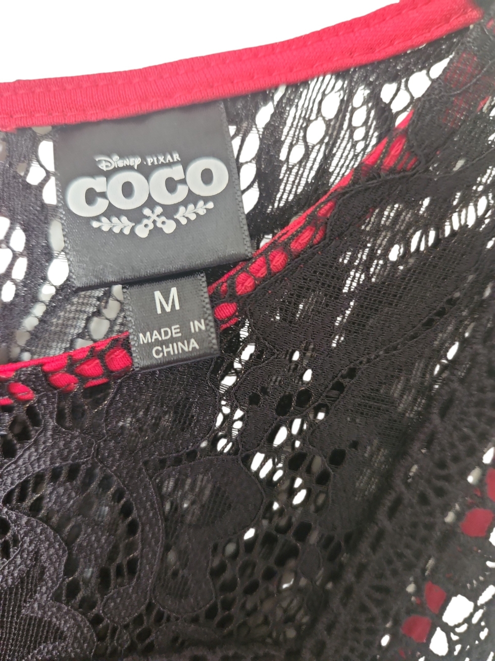 Disney Pixar Coco Black Lace with Red Lining Whimsigoth Sleeveless Dress Size M - Picture 2 of 10